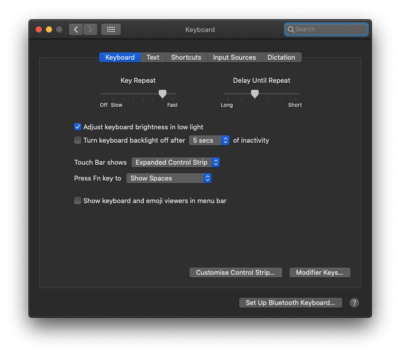 customizing touchbar settings customizing the touchbar settings